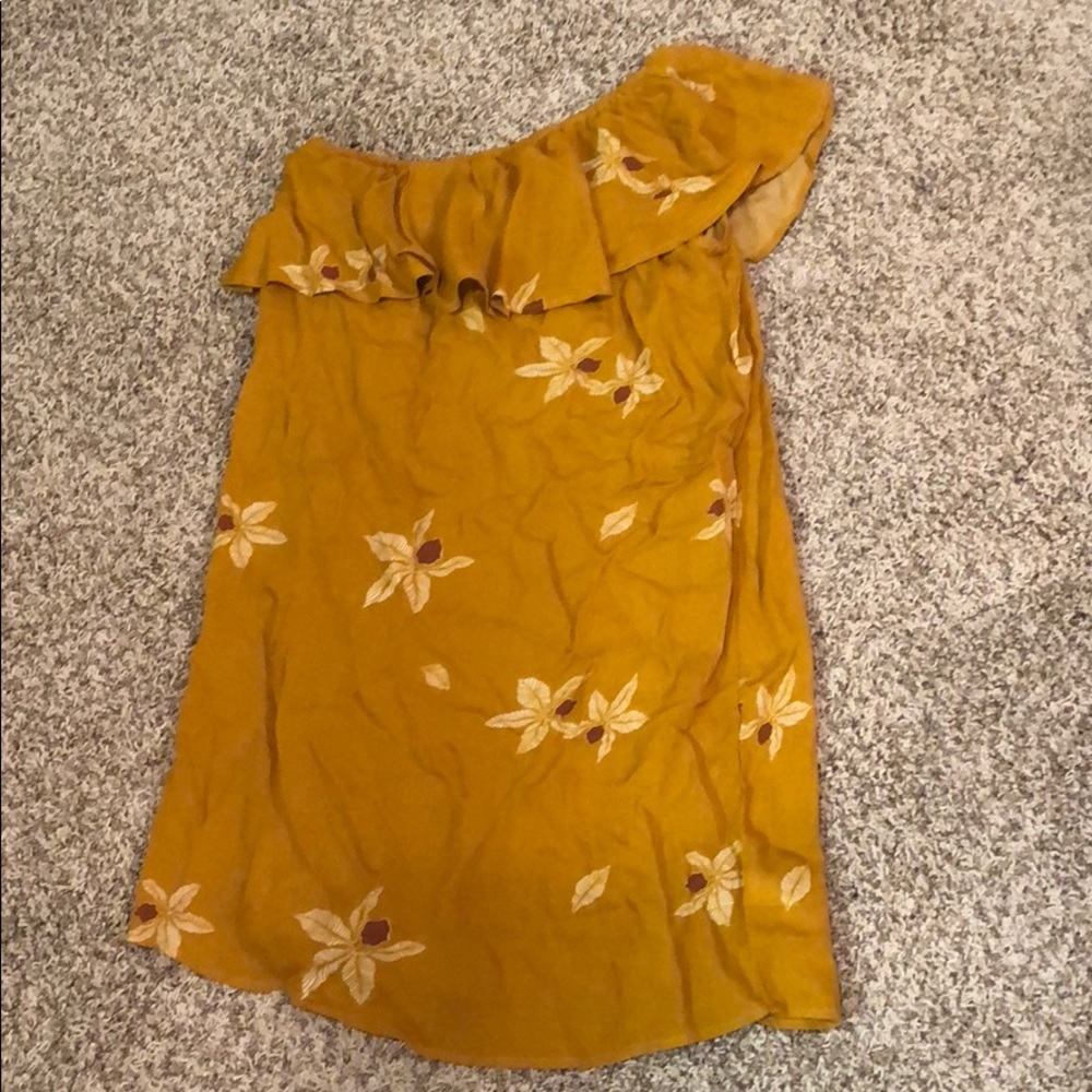 Super cute mustard floral mossimo dress